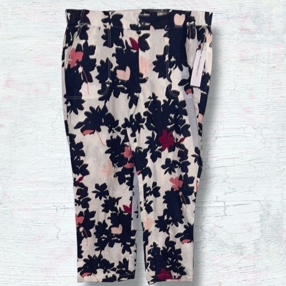 🌺NWT:Liz Claiborne Linen Blend Floral Print Pants